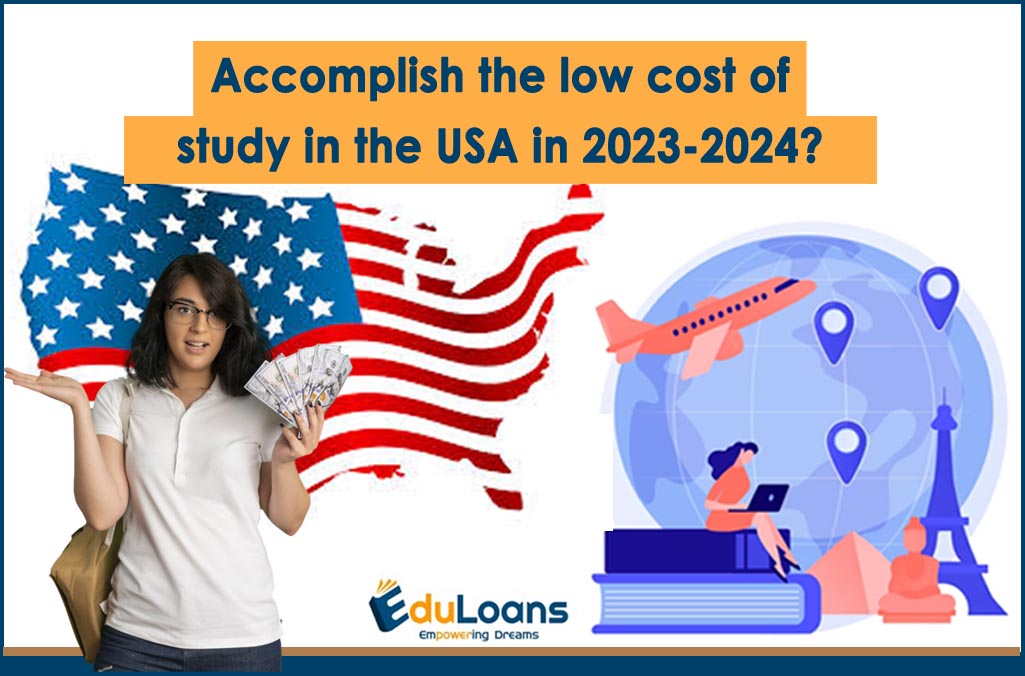 How does one accomplish the low cost of study in the USA in 2023-24?